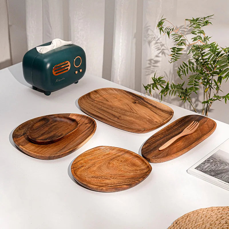 Handcrafted Solid Wood Plates