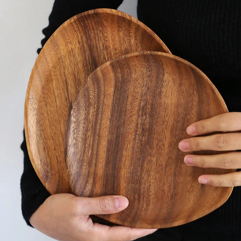 Handcrafted Solid Wood Plates