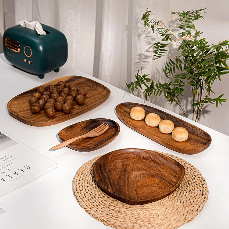 Handcrafted Solid Wood Plates